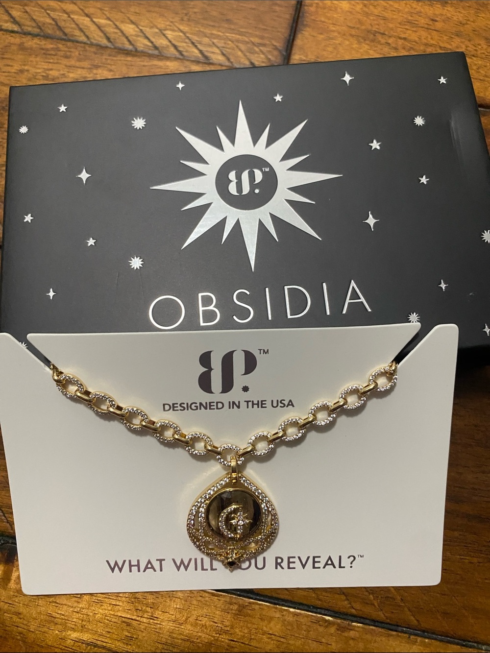 Bomb Party Obsidia Necklace - Rare Unicorn - Rutilated Quartz - Gold Plating